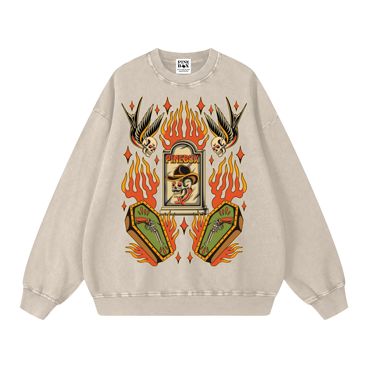Snow Washed Oversized 100% Cotton Sweatshirt