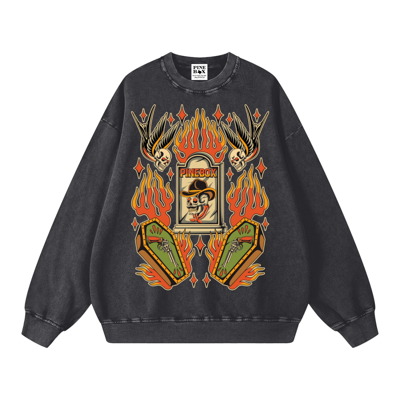 Snow Washed Oversized 100% Cotton Sweatshirt