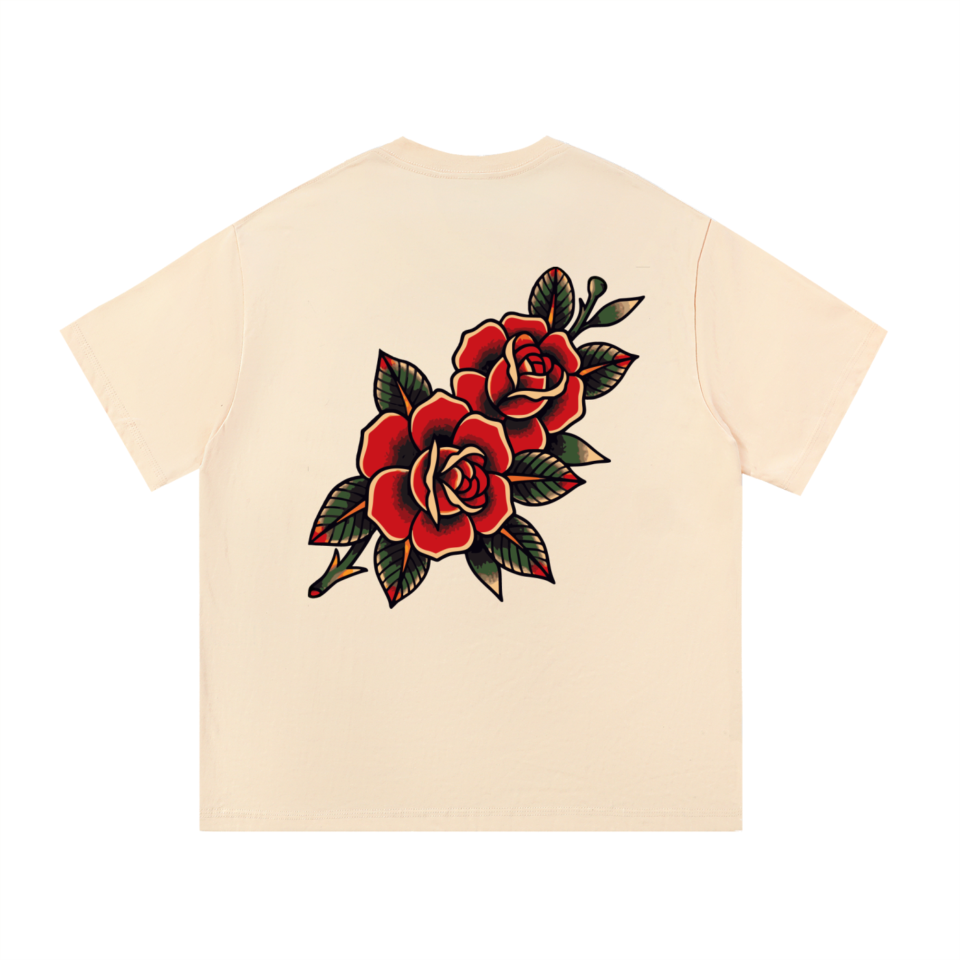 Essential 100% Cotton T-Shirt (American Tattoo Roses)