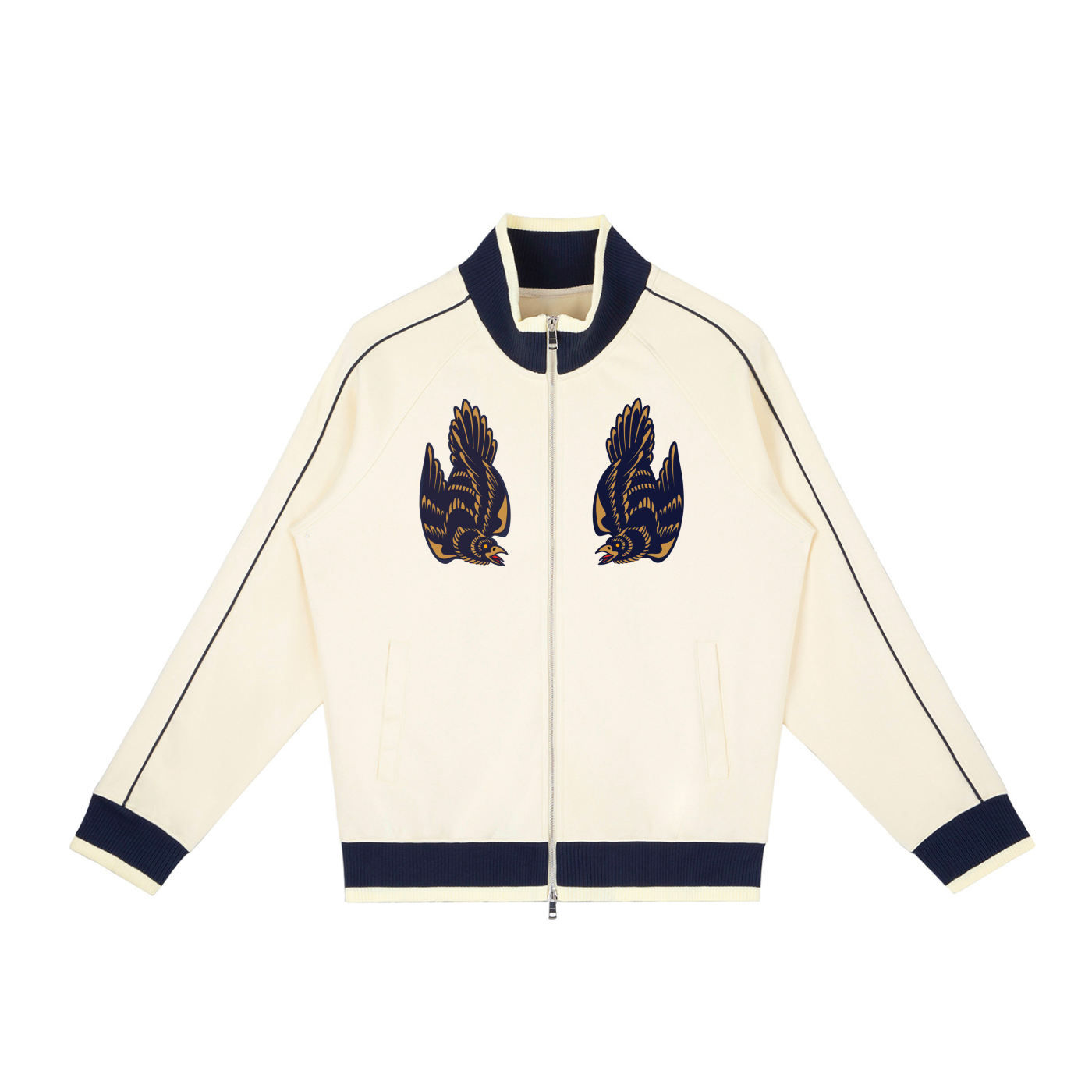 Color Block Raglan Sleeve Zip Track Jacket