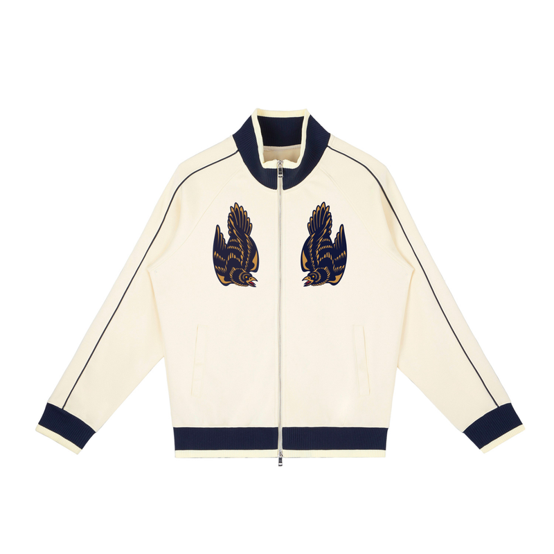 Color Block Raglan Sleeve Zip Track Jacket