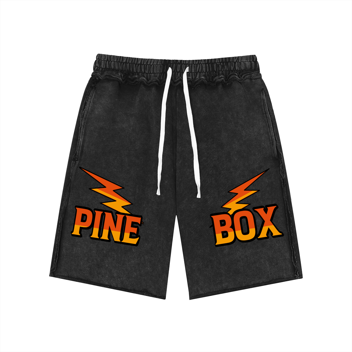 Unisex Mineral Wash Raw Edge Shorts