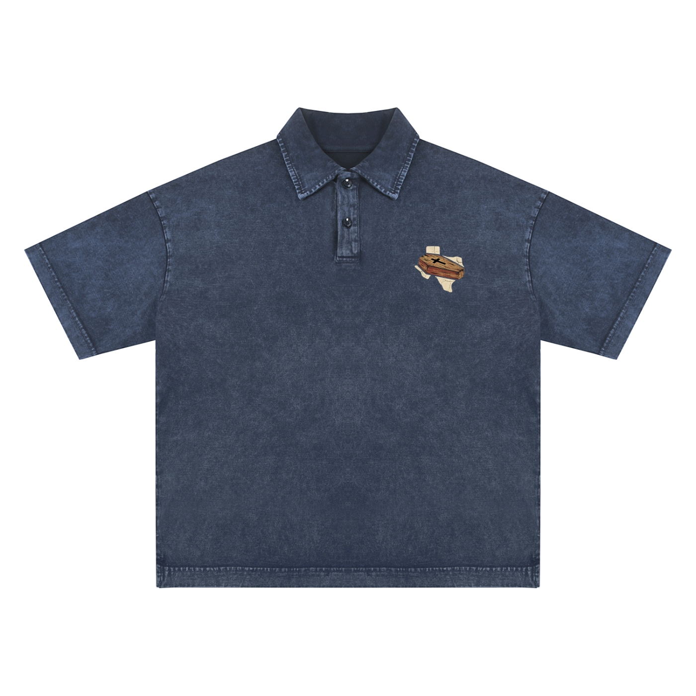 Heavyweight 100% Cotton Snow-Washed Polo T-Shirt
