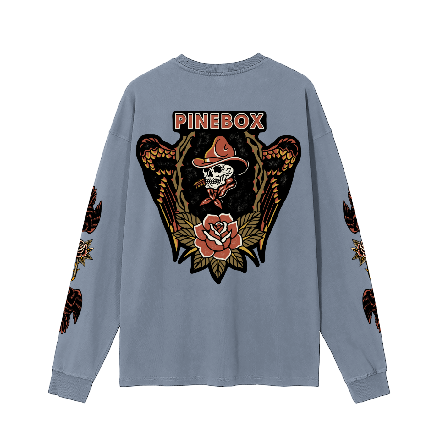 Vintage Washed 100% Cotton Long Sleeve T-Shirt