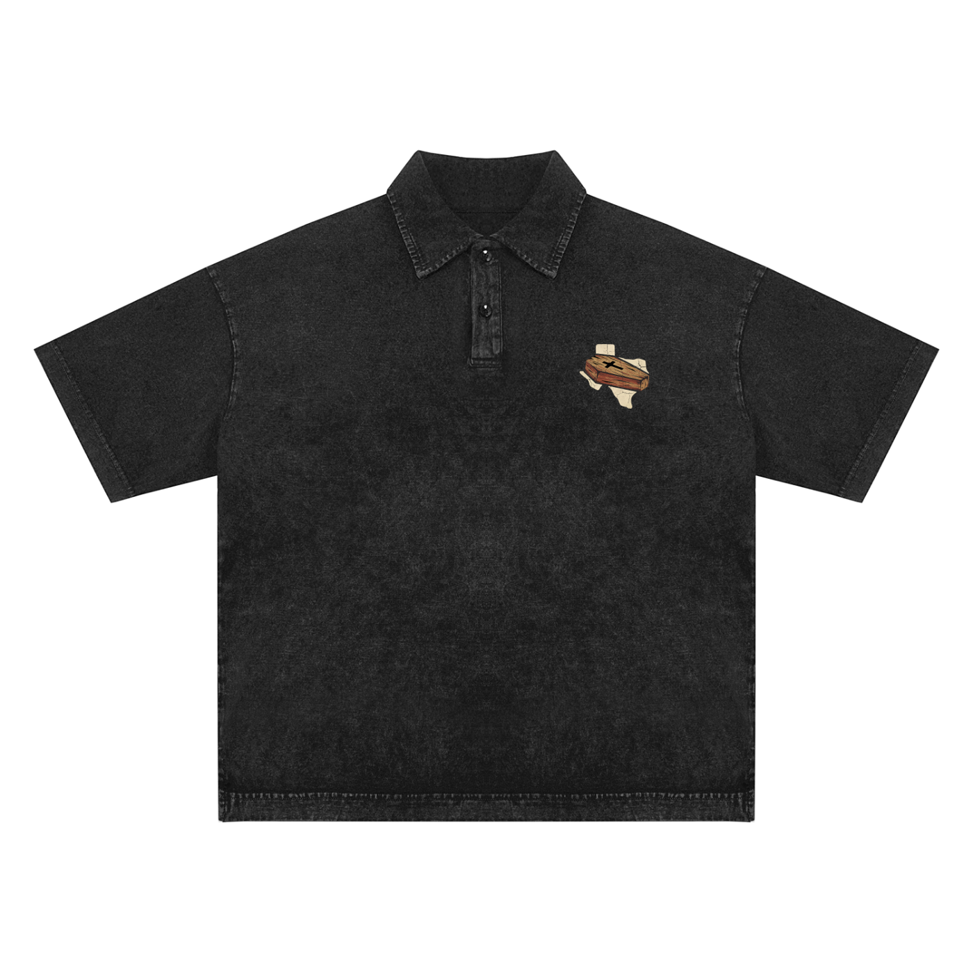 Heavyweight 100% Cotton Snow-Washed Polo T-Shirt