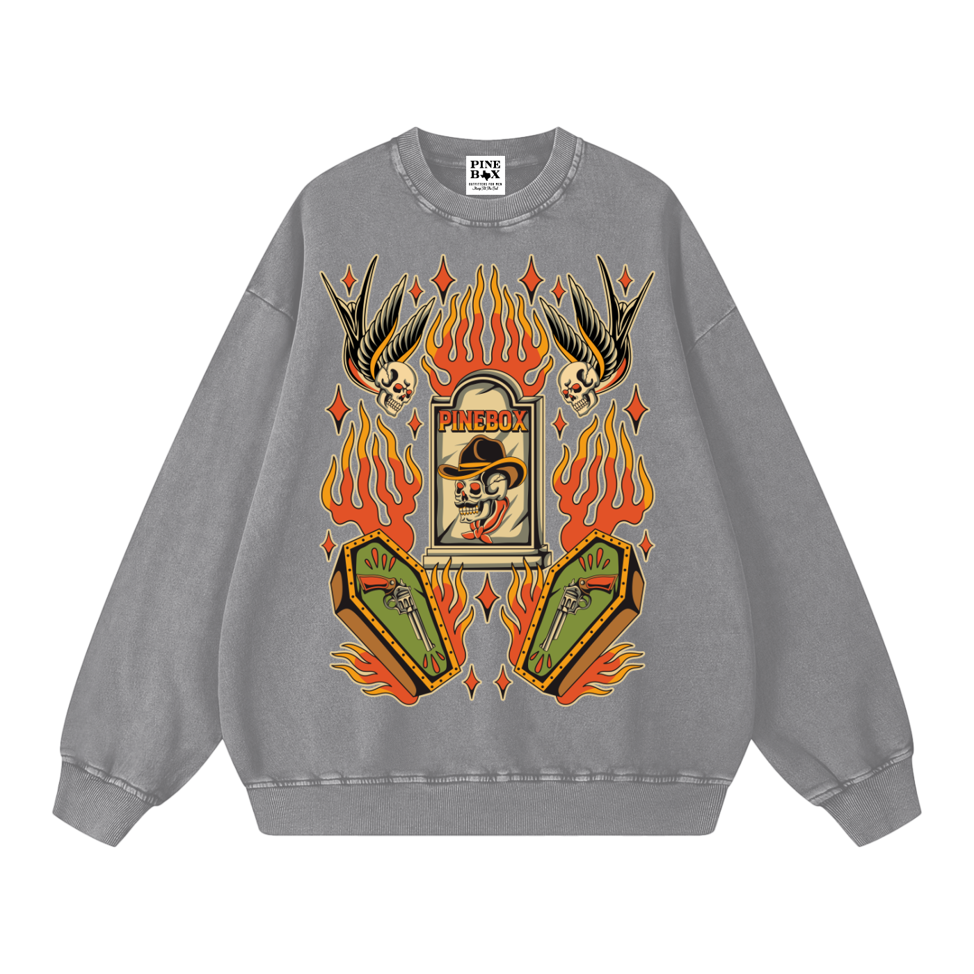 Snow Washed Oversized 100% Cotton Sweatshirt