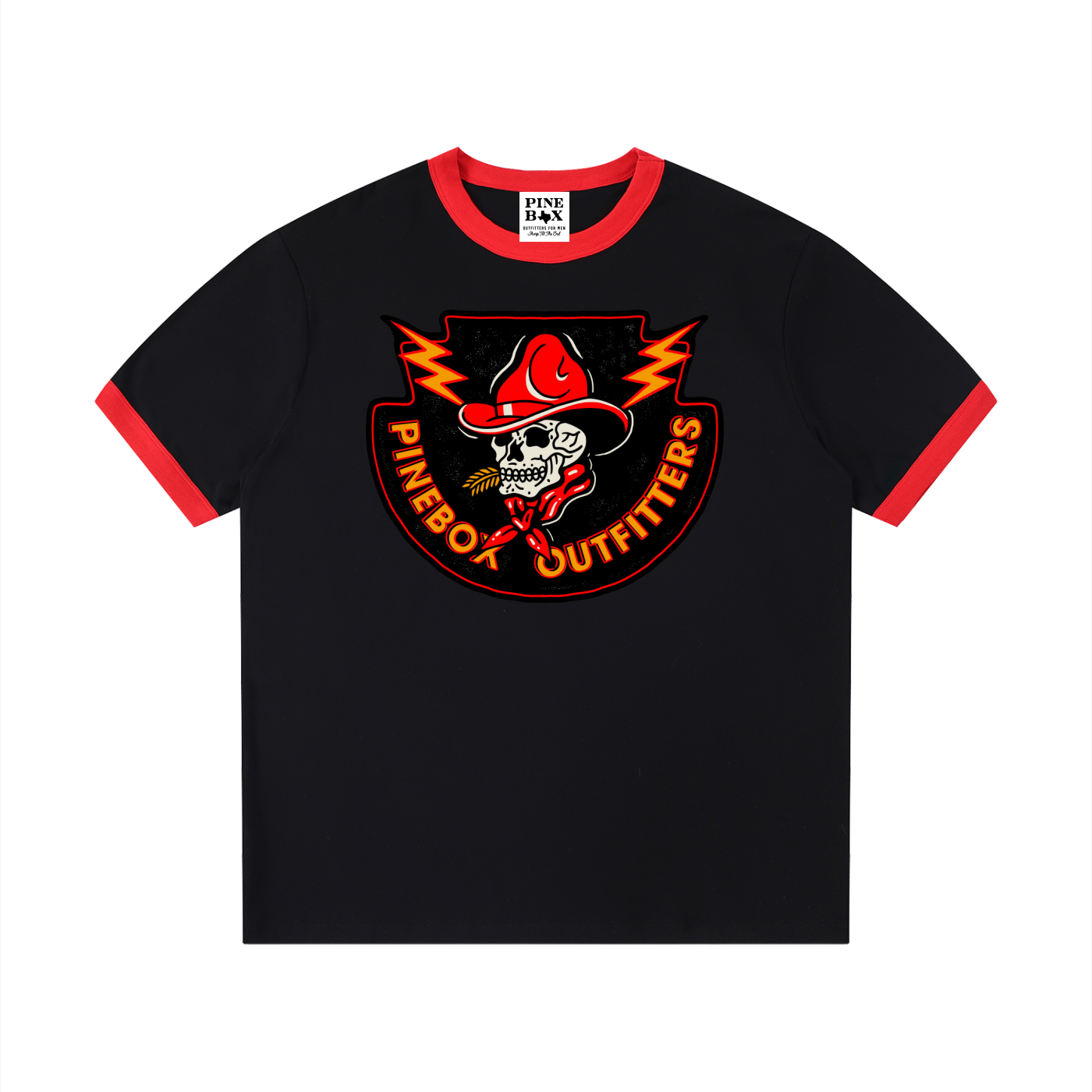 Contrast Edge Ribbed Crewneck T-Shirt