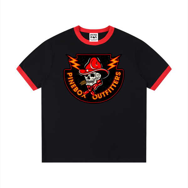 Contrast Edge Ribbed Crewneck T-Shirt