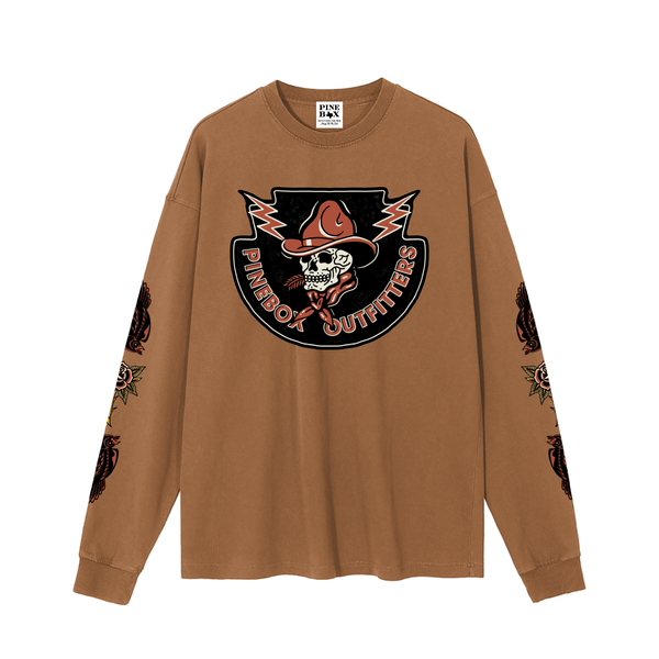 Vintage Washed 100% Cotton Long Sleeve T-Shirt