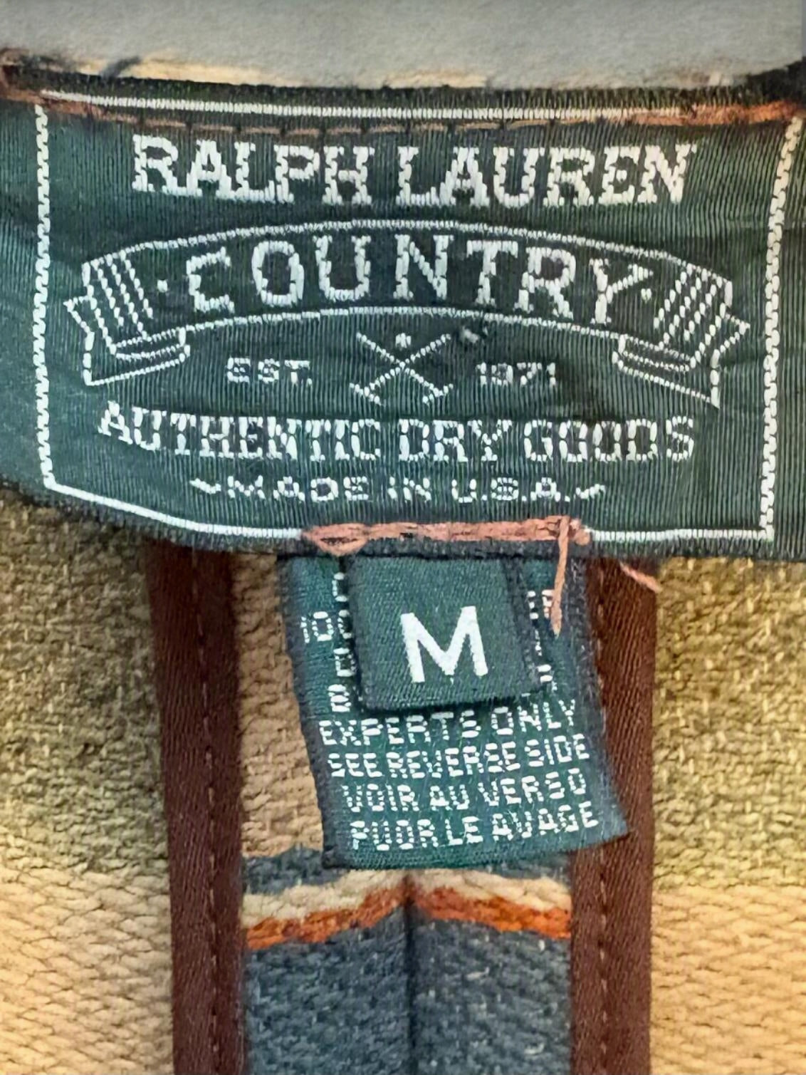 1989-1992 Vintage Ralph Lauren Country - Tooled Leather and Woven Blanket Vest