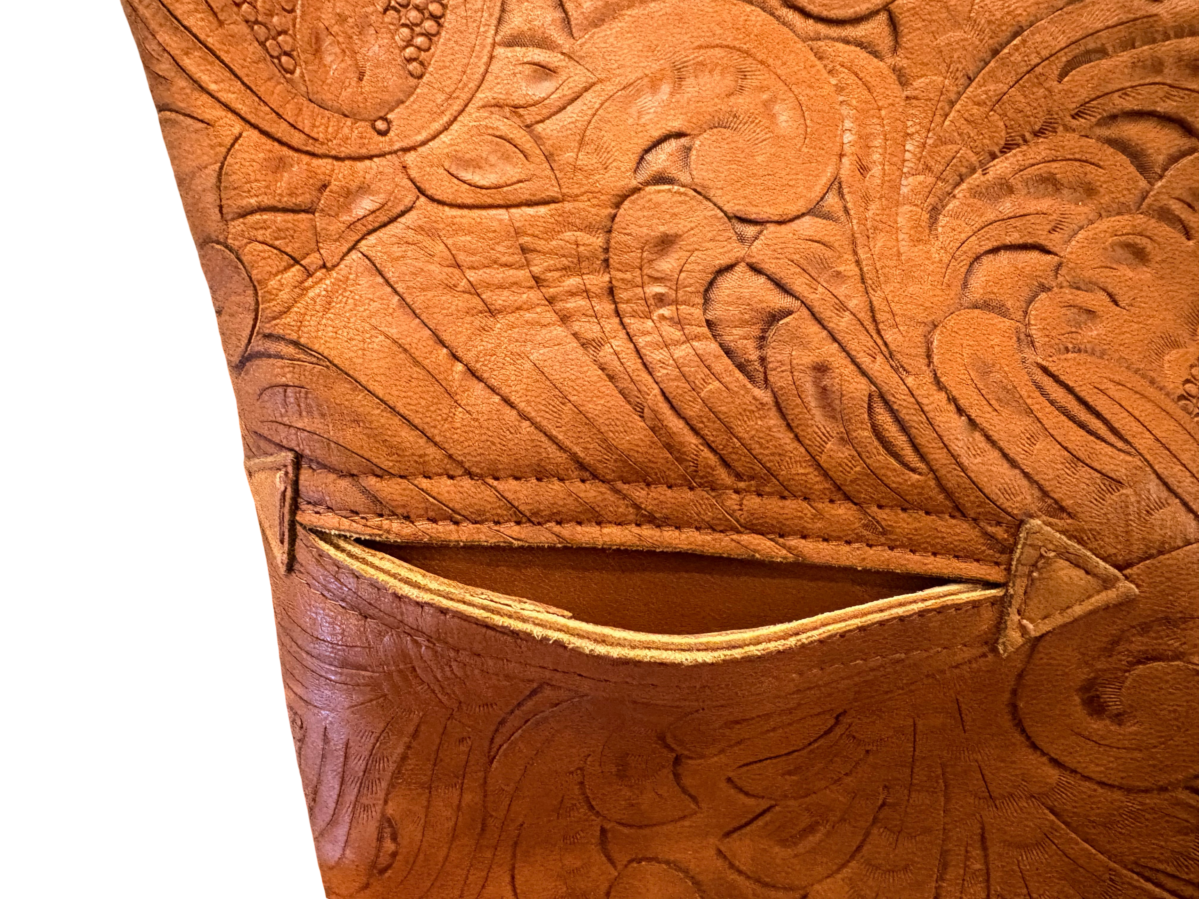 1989-1992 Vintage Ralph Lauren Country - Tooled Leather and Woven Blanket Vest
