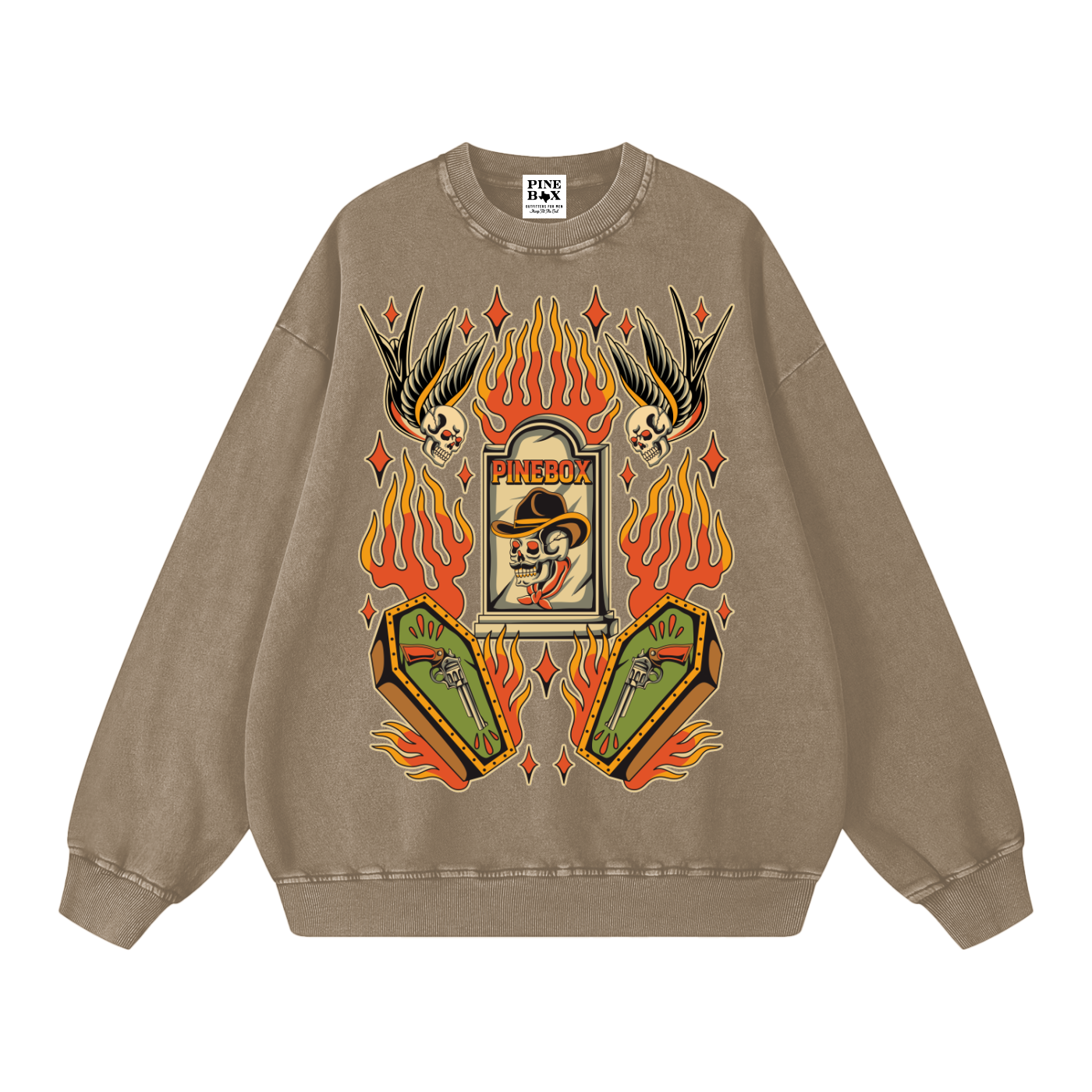 Snow Washed Oversized 100% Cotton Sweatshirt