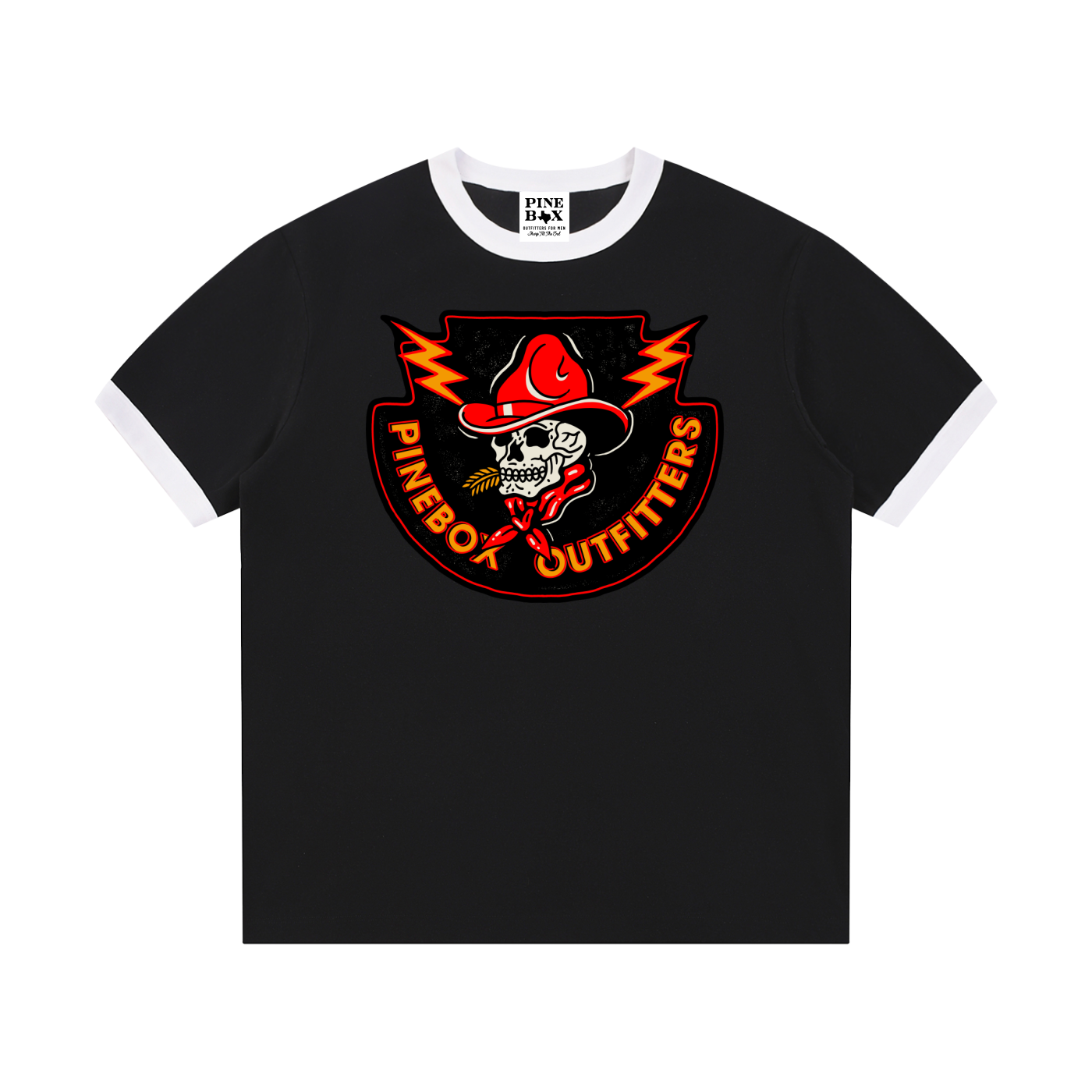 Contrast Edge Ribbed Crewneck T-Shirt