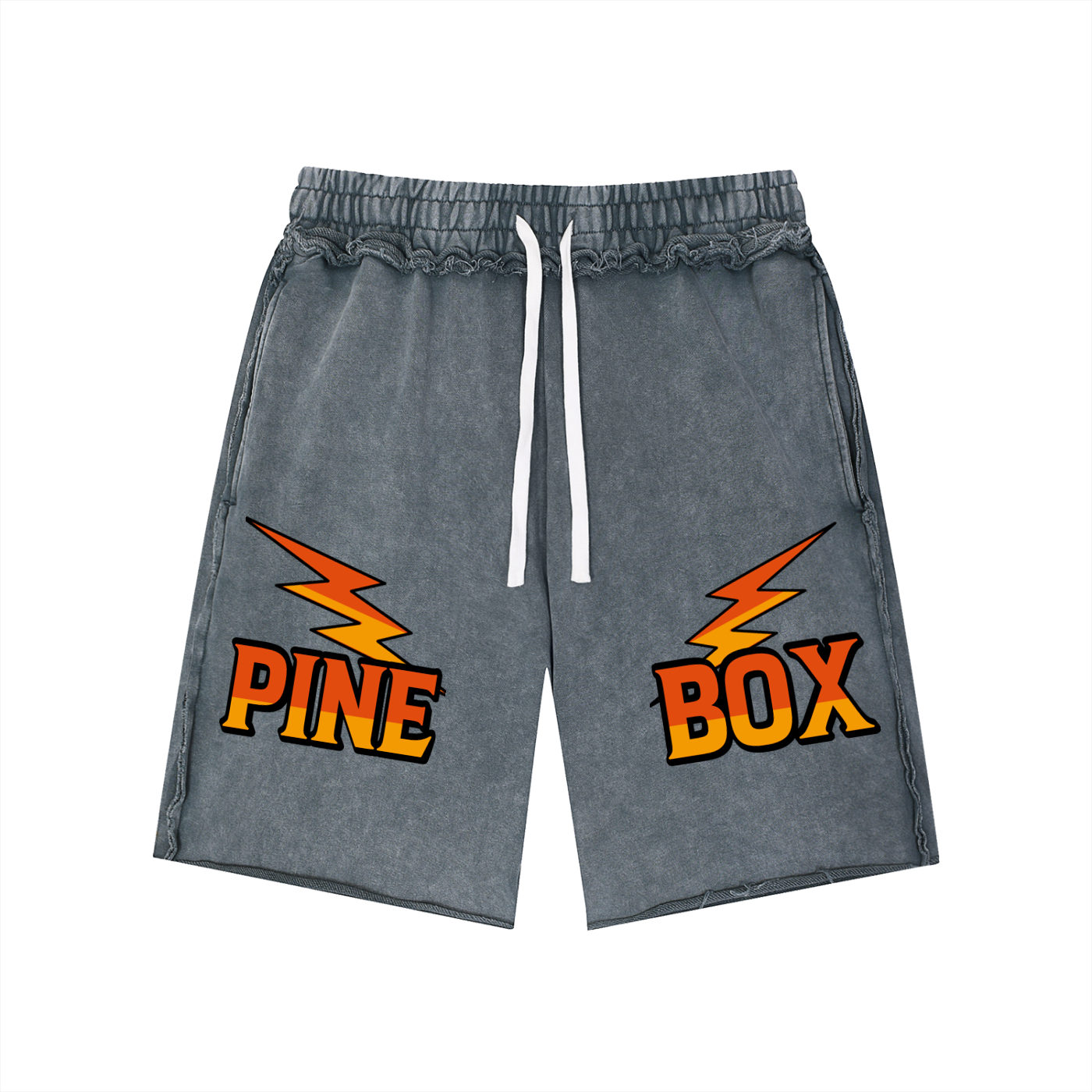 Unisex Mineral Wash Raw Edge Shorts
