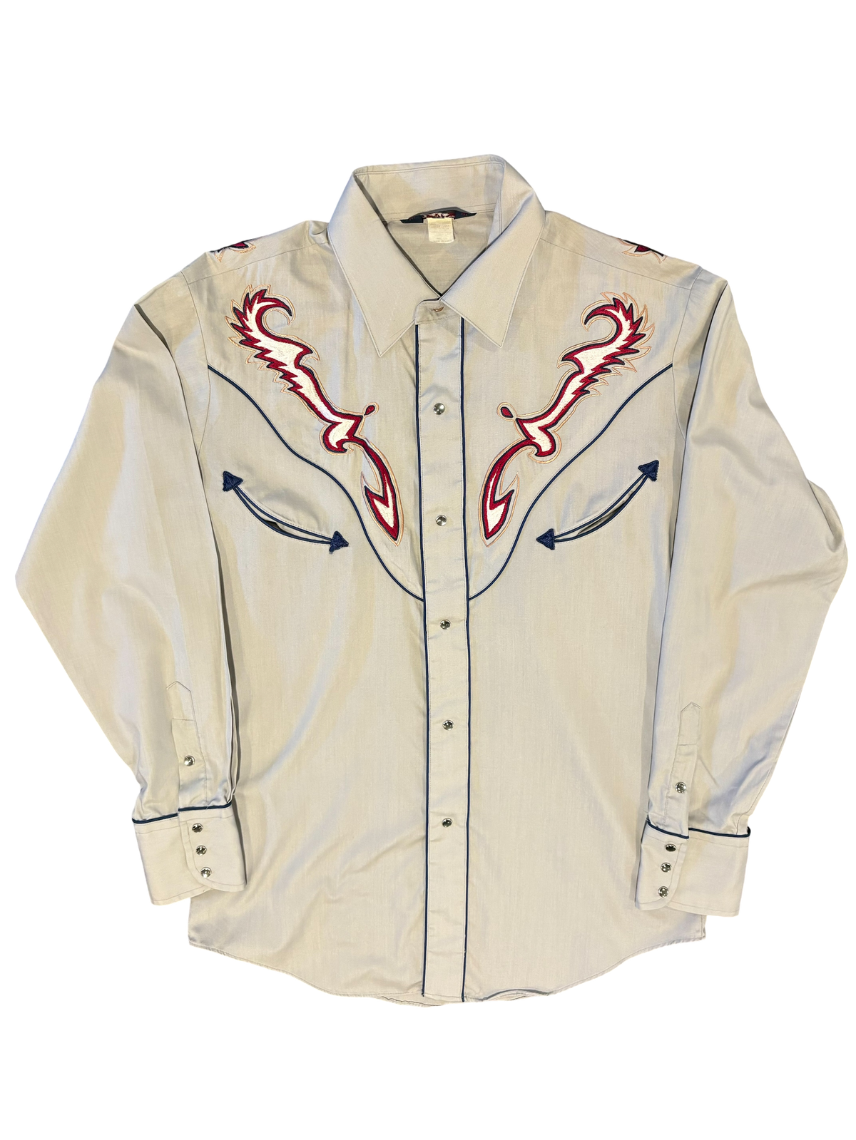 1980's Vintage Western Levi's Pearl Snap Embroidered Shirt