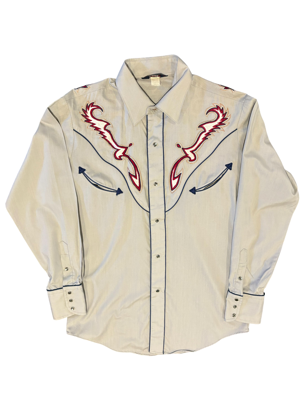1980's Vintage Western Levi's Pearl Snap Embroidered Shirt