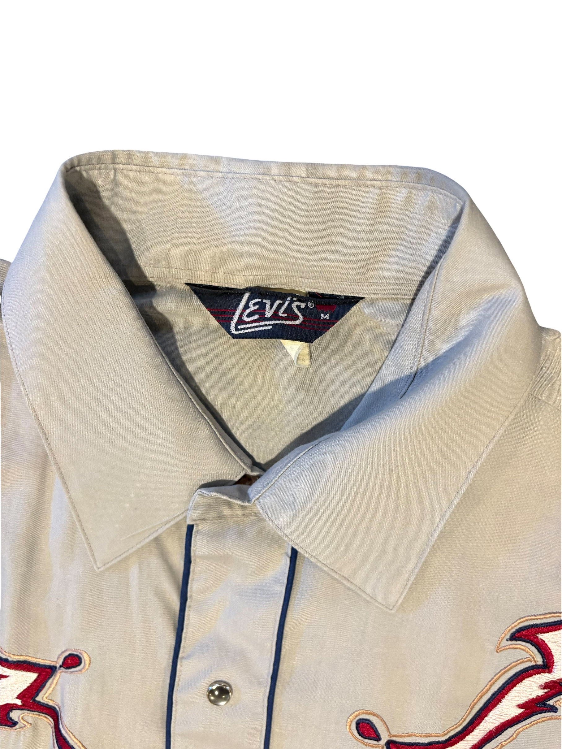 1980's Vintage Western Levi's Pearl Snap Embroidered Shirt